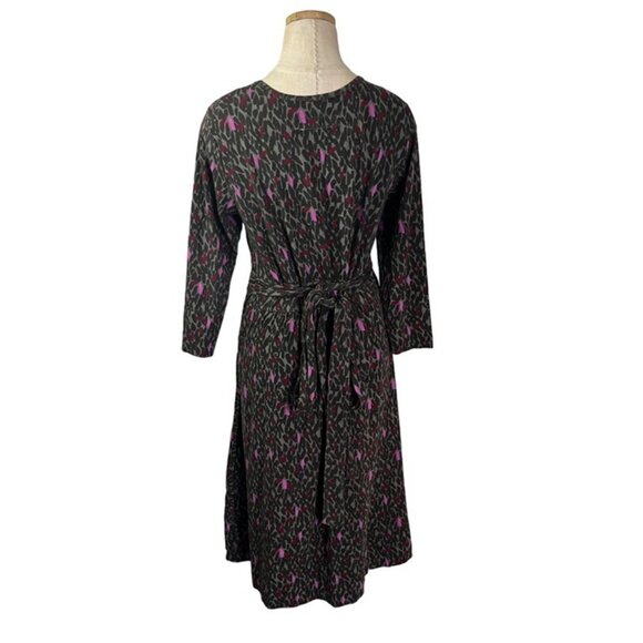 Carve Designs women's dress M gray purple animal print wrap dress cotton blend - Picture 7 of 7